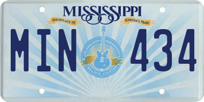 MS license plate MIN434