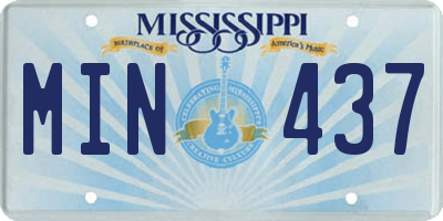 MS license plate MIN437