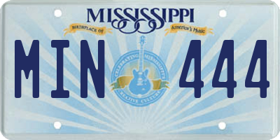 MS license plate MIN444