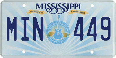 MS license plate MIN449