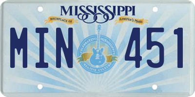 MS license plate MIN451