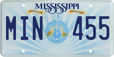 MS license plate MIN455