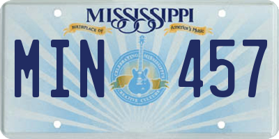 MS license plate MIN457