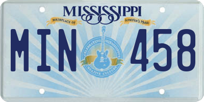 MS license plate MIN458