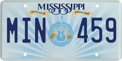 MS license plate MIN459