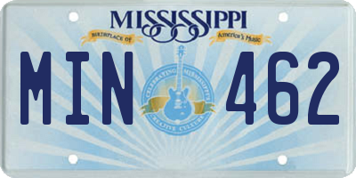 MS license plate MIN462