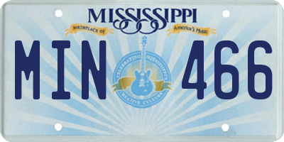 MS license plate MIN466