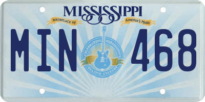MS license plate MIN468