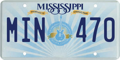 MS license plate MIN470