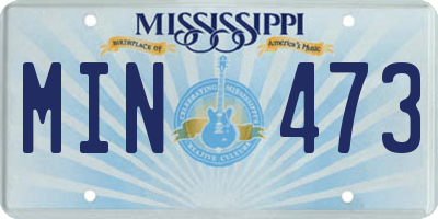 MS license plate MIN473