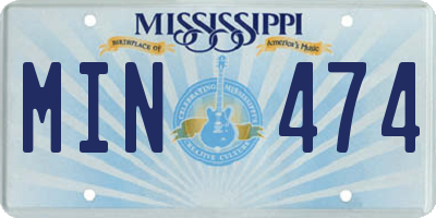 MS license plate MIN474