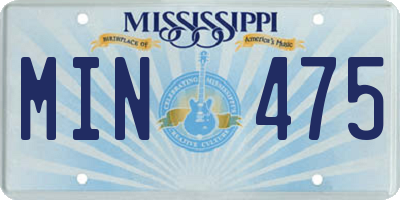 MS license plate MIN475