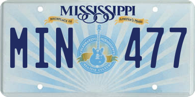MS license plate MIN477