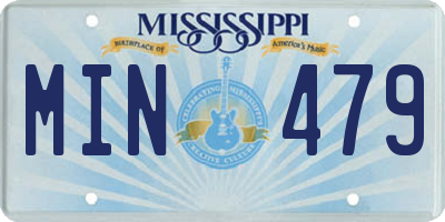 MS license plate MIN479