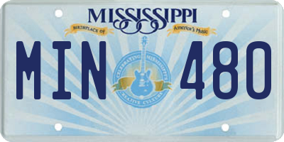 MS license plate MIN480