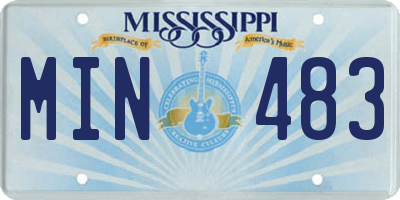 MS license plate MIN483