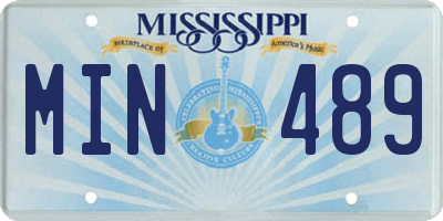 MS license plate MIN489