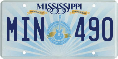MS license plate MIN490