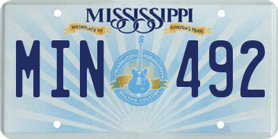 MS license plate MIN492