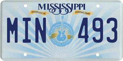 MS license plate MIN493