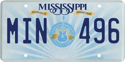 MS license plate MIN496