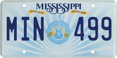 MS license plate MIN499
