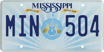 MS license plate MIN504