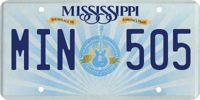 MS license plate MIN505