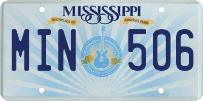 MS license plate MIN506
