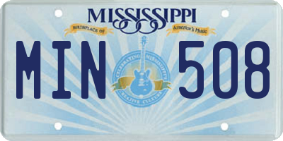 MS license plate MIN508
