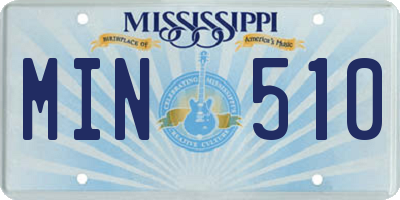 MS license plate MIN510