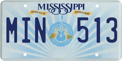 MS license plate MIN513