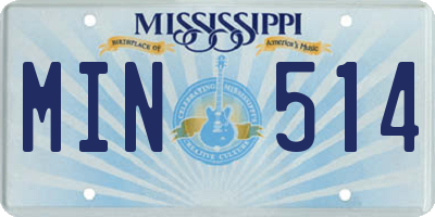 MS license plate MIN514