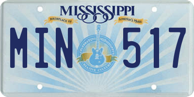 MS license plate MIN517