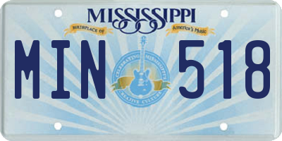 MS license plate MIN518
