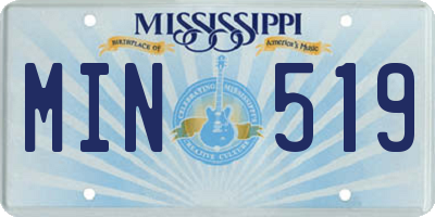 MS license plate MIN519