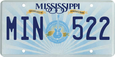 MS license plate MIN522