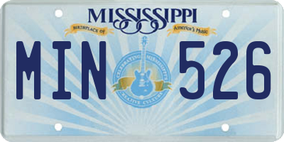 MS license plate MIN526
