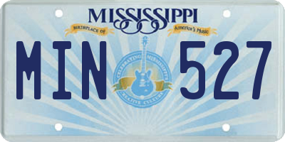MS license plate MIN527