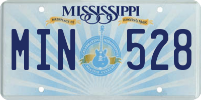 MS license plate MIN528