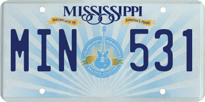 MS license plate MIN531