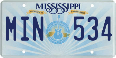 MS license plate MIN534