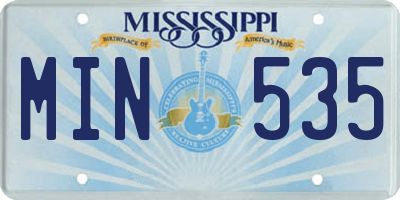 MS license plate MIN535