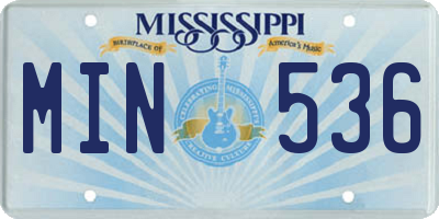 MS license plate MIN536