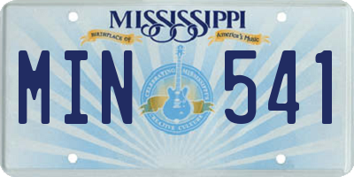 MS license plate MIN541