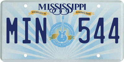 MS license plate MIN544