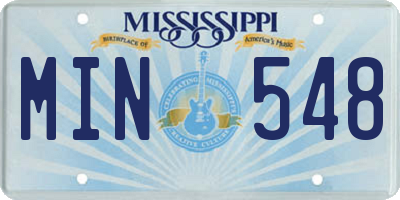 MS license plate MIN548