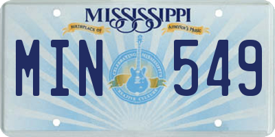MS license plate MIN549