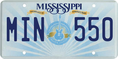MS license plate MIN550