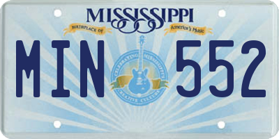 MS license plate MIN552